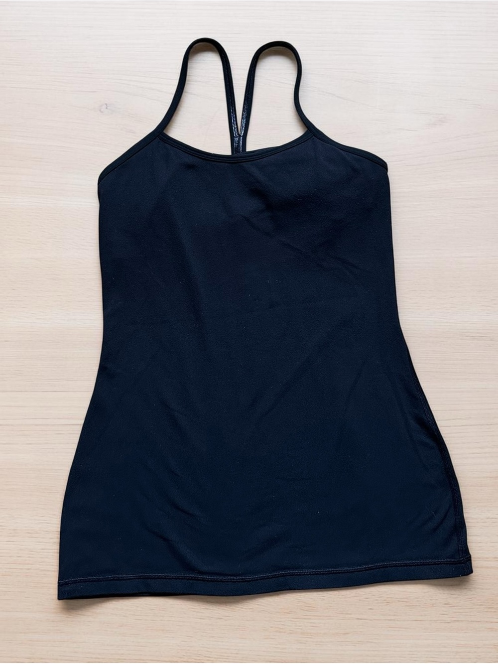 Lululemon Black Racerback Tank Top Size 6 Built In Bra Yoga Workout